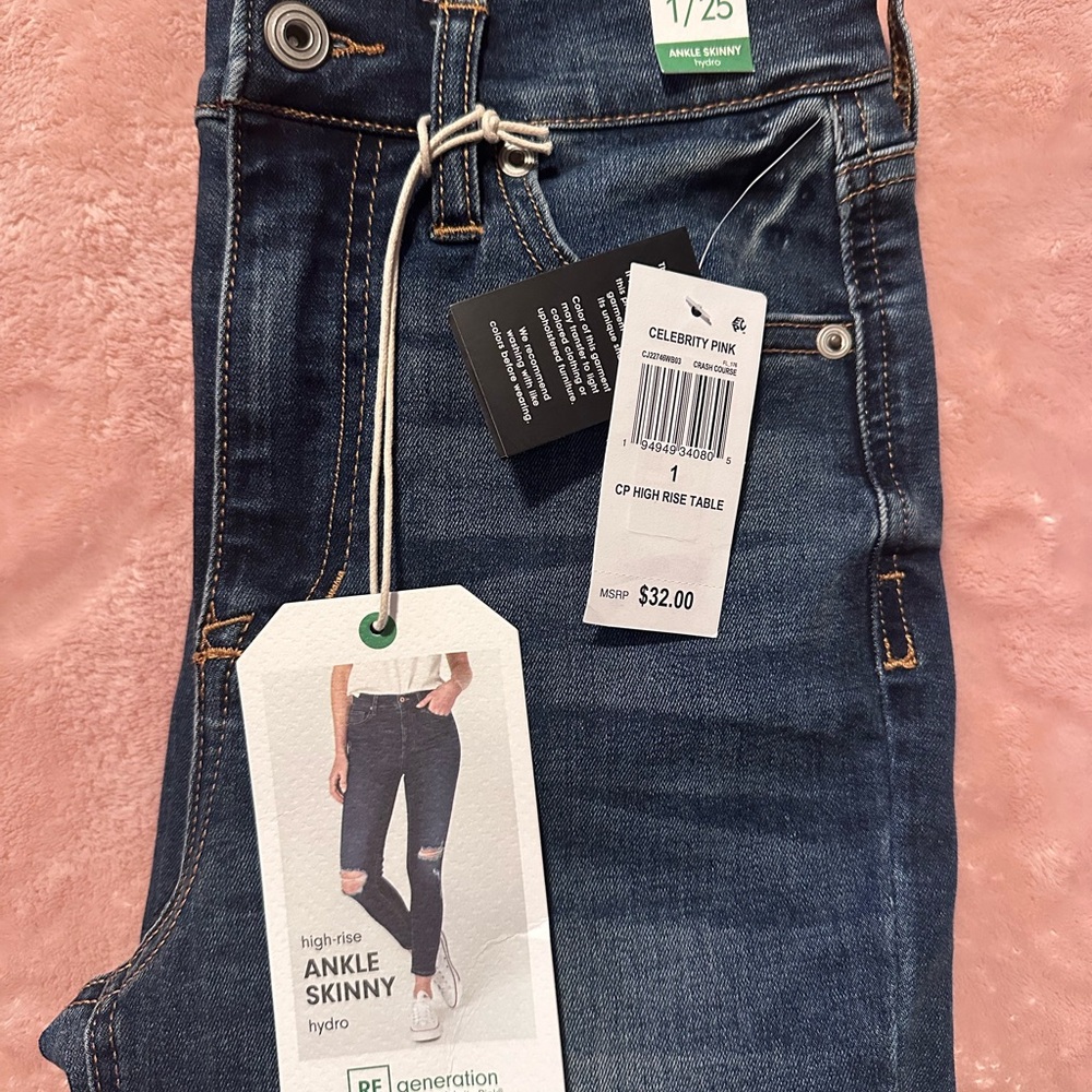 Celebrity Pink Women's Ankle Skinny Jeans - Dark Blue